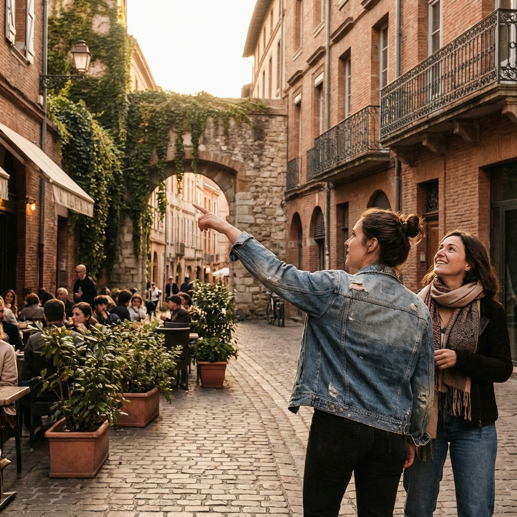 Local showing friend around